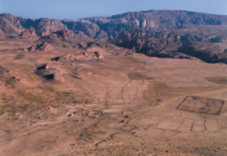 Desert with a birdseye view of the site